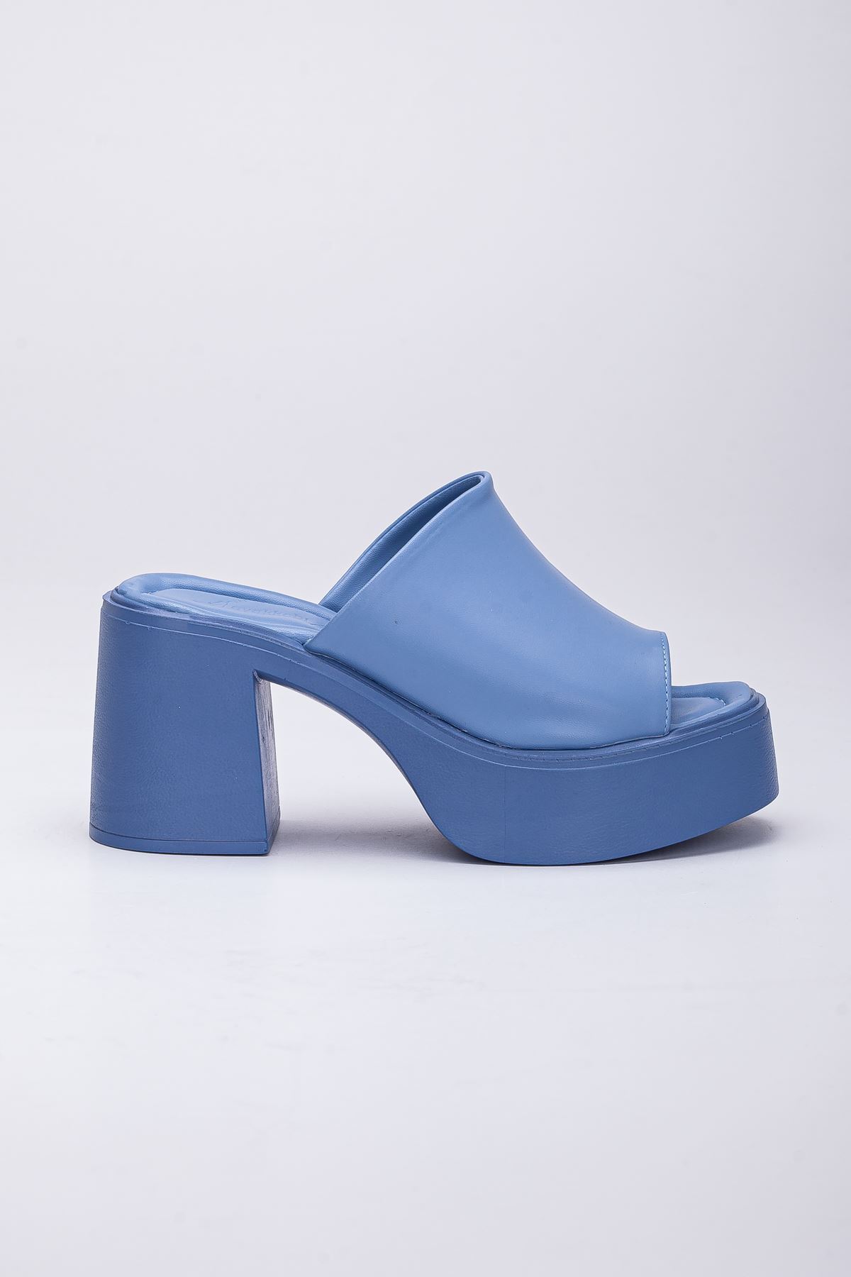 Jayla Kadın Topuklu Platform Terlik Bebe Mavisi