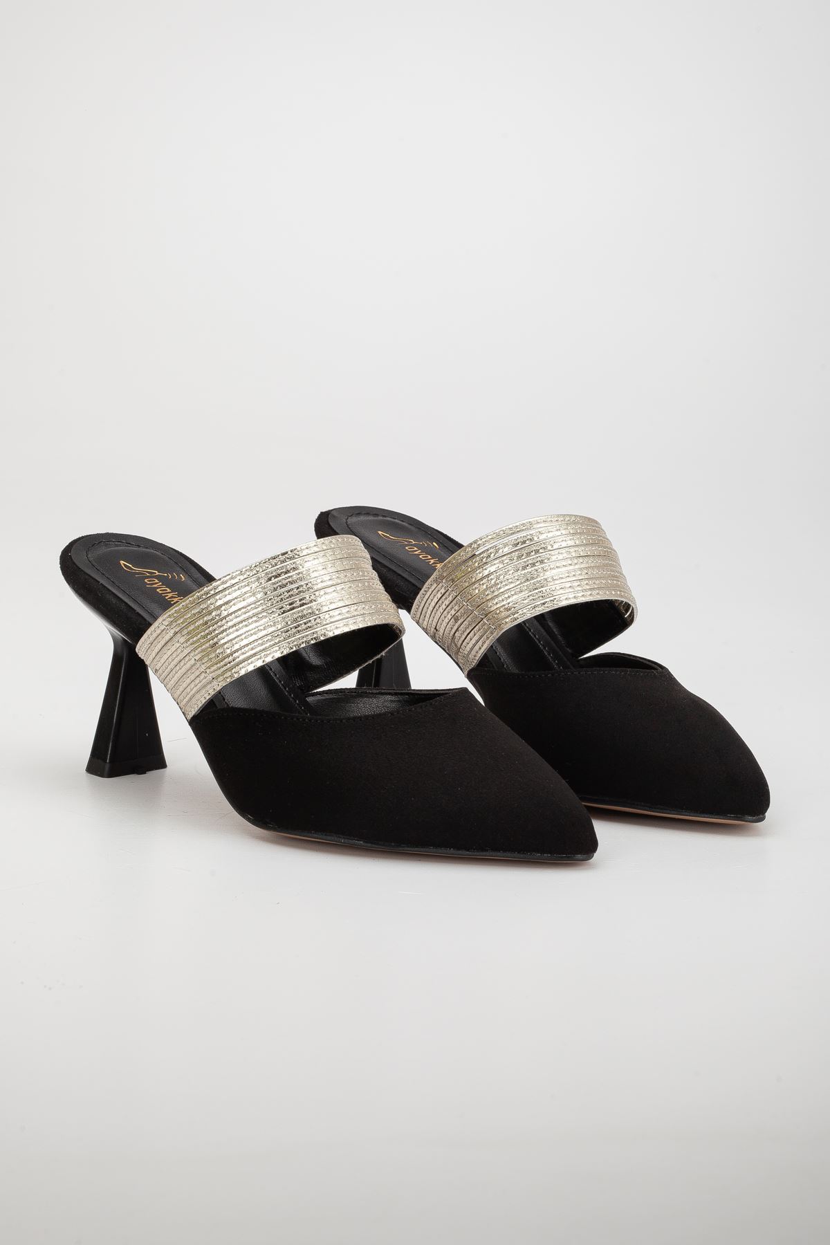 Kadın Siyah Süet Topuklu Ayakkabı