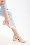 Loni Kadın Toka Detaylı Topuklu Ayakkabı Ten Cilt