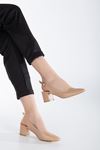 Vako Kadın Arkası Açık Topuklu Ayakkabı Nude Cilt